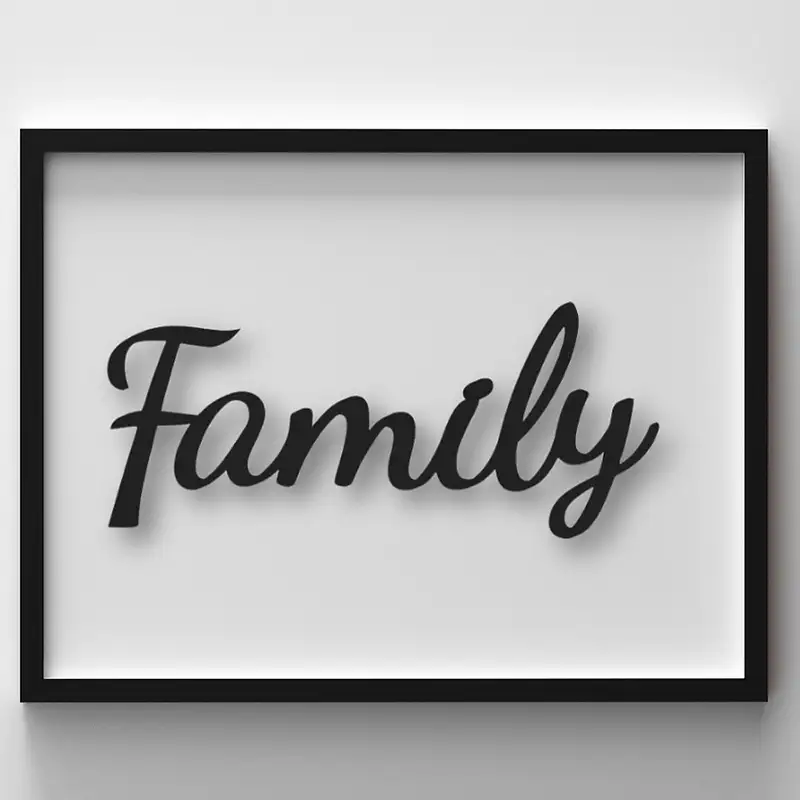 Scritta in legno family — taglio laser