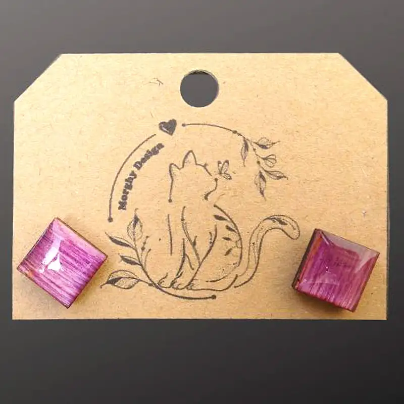 ORECCHINI JELLY FUCSIA Q — taglio laser