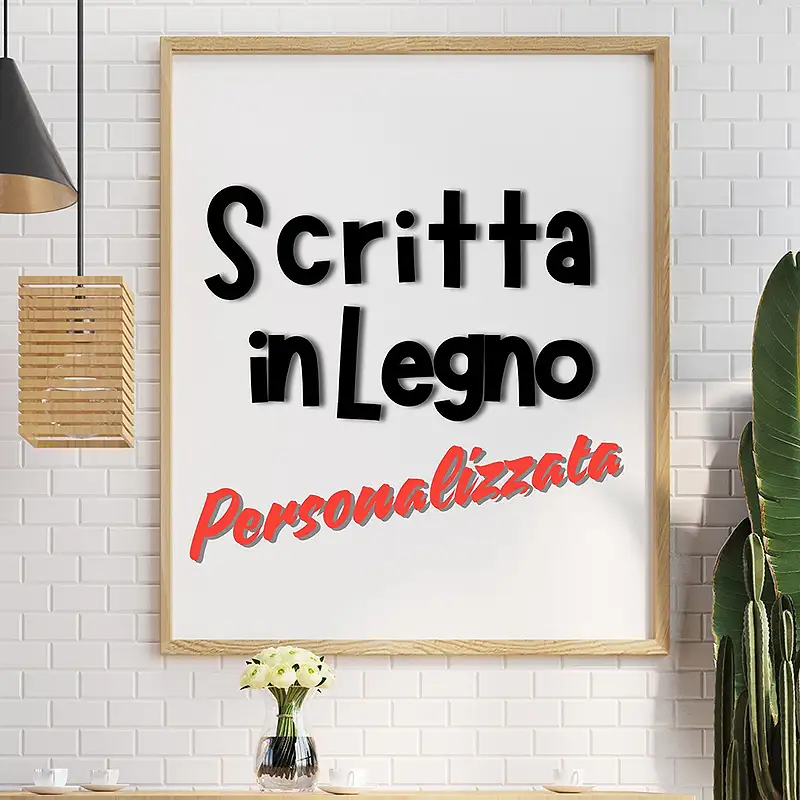 Scritta in legno Personalizzata 20x30 cm — taglio laser