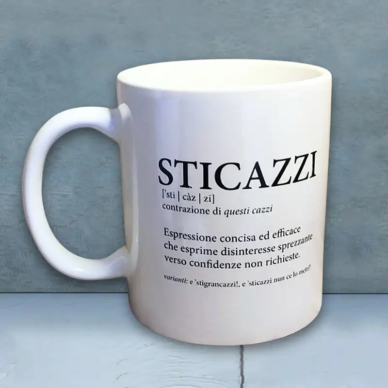 TAZZA "STICAZZI" — stampa su oggetti
